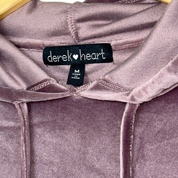 Derek Heart Velour Comfort Soft Hooded Mauve Dress Medium - Picture 5 of 12